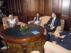 7 September 2012 National Assembly Speaker MA Nebojsa Stefanovic and Ivana Maksimovic, winner of the 100th Olympic medal for Serbia 